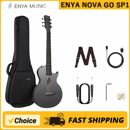 Enya NOVA GO SP1 Electric Guitar Smart Carbon Fiber Acoustic 35Inch with Pickup Case Strap Cable Travel Guitarra Violão