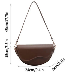 Small Leather Saddle Armpit Bags for Women Summer Chain Shoulder Crossbody Bag Ladies Vintage Underarm Handbags Woman bolsa