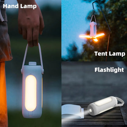 Camping Light Folding Outdoor Portable Rechargeable 10000mAh Student Dormitory Hanging Tent Hanging Lantern Led Flashlight