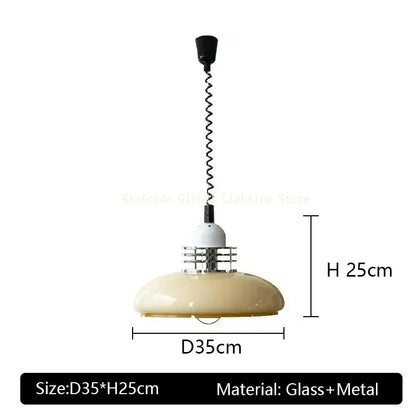 Bauhaus Glass Pendant Light Led Medieval Retro Retractable Chandeliers Restaurant Bar Bedroom Study Pendant Hanging Lamp Lustre