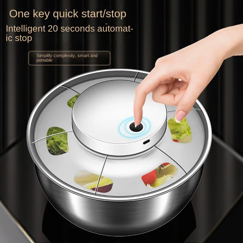 Automatic Electric Salad Spinner Food Strainers Salad Making Tool Multifunctional Vegetable Washer Salad Vegetable Dryer Mixer