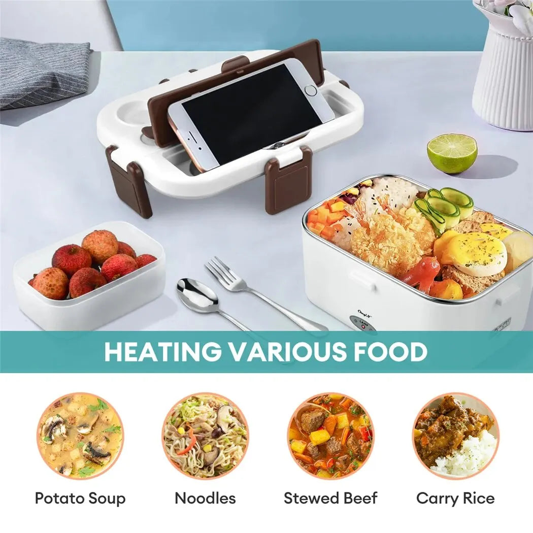 CkeyiN 220V 1.8L Portable Electric Lunch Box Food Warmer 80W High Power Fast Heating Lunch Box for Travel Car Work Home&Office