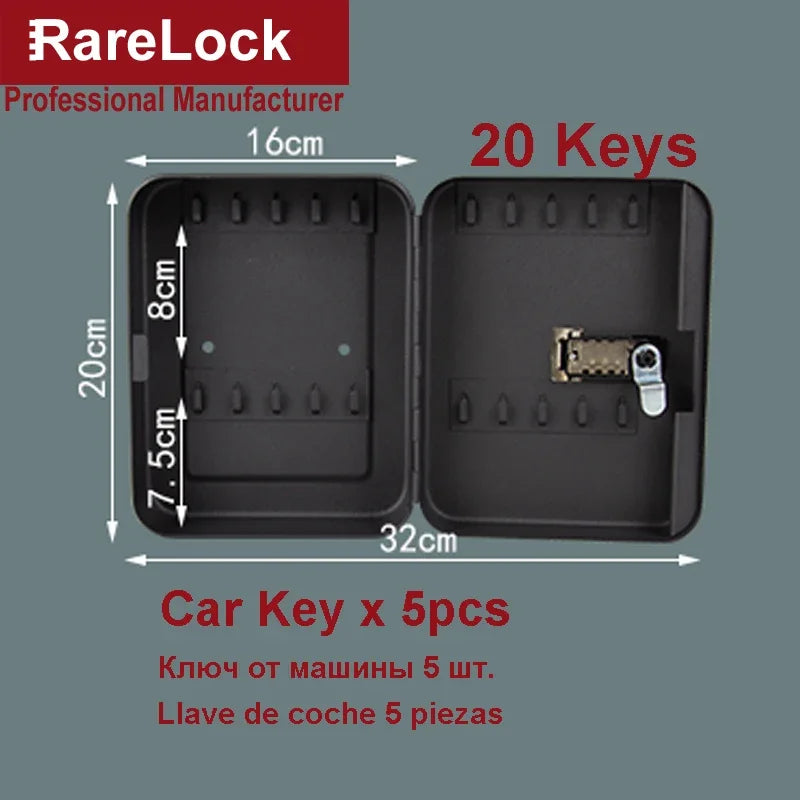 Safe Key Storage Box Combination Cabinet 3 Digital Password for Home Office Hotel Key Security Rarelock MS441 G1