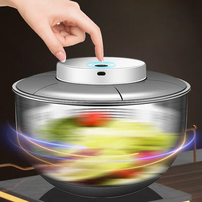 Automatic Electric Salad Spinner Food Strainers Salad Making Tool Multifunctional Vegetable Washer Salad Vegetable Dryer Mixer