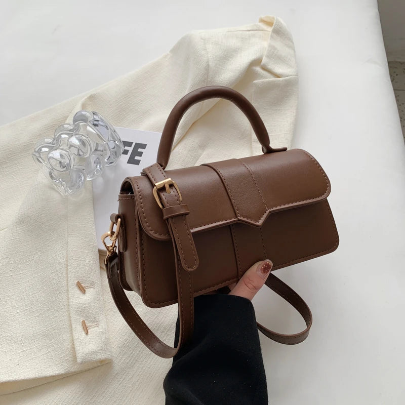 Small Leather Saddle Armpit Bags for Women Summer Chain Shoulder Crossbody Bag Ladies Vintage Underarm Handbags Woman bolsa