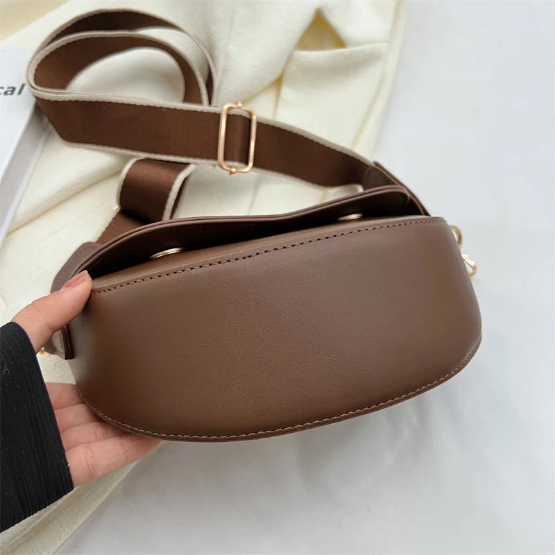 Small Leather Saddle Armpit Bags for Women Summer Chain Shoulder Crossbody Bag Ladies Vintage Underarm Handbags Woman bolsa