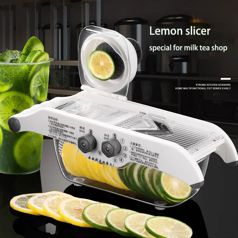 Multifunctional Lemon Grater Vegetable Slicer With Basket,Fruit Potato Chopper Carrot Cutter Slicer Kitchen Accessories