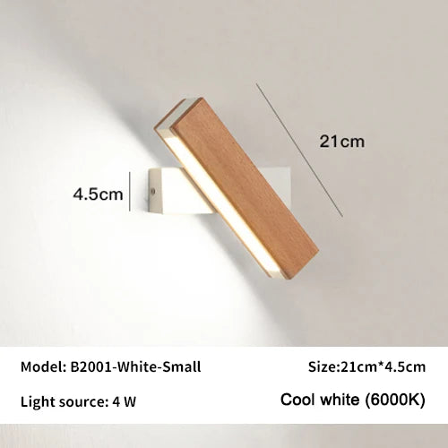 New Rotatable Wall Lamp Nordic Solid Wood LED Wall Light Simple Bedside Study Reading Adjustable Lighting Home Decor Lamps