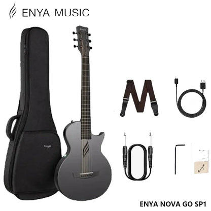 Enya NOVA GO SP1 Electric Guitar Smart Carbon Fiber Acoustic 35Inch with Pickup Case Strap Cable Travel Guitarra Violão